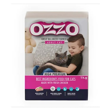 طعام جاف للقطط البالغة اوزو - 1 كجم