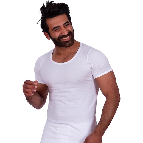 تي شيرت رجالي - مقاس L - أبيض