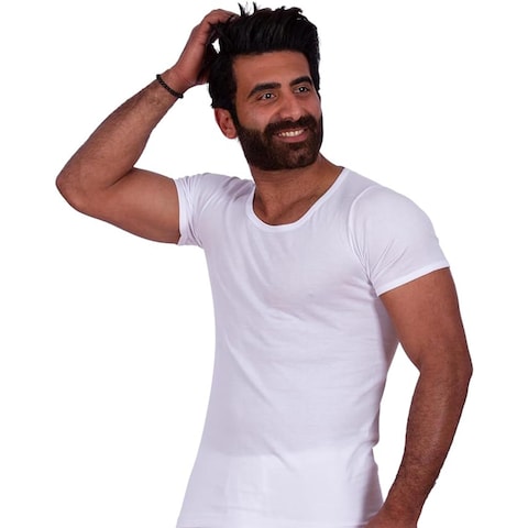 تي شيرت رجالي - مقاس XL - أبيض