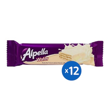 ويفر ألبيلا المغطاة بالشوكولاتة البيضاء - 20 جرام - 12 قطعة