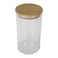 Round Jar with Wooden Lid - 8.5 * 15 Cm