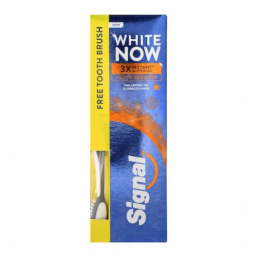 معجون أسنان سيجنال وايت ناو للبقع - 75 مل + فرشاة أسنان