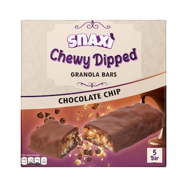 Snaxi Chewy Dipped Granola Bars with Chocolate Chip - 5 Bars