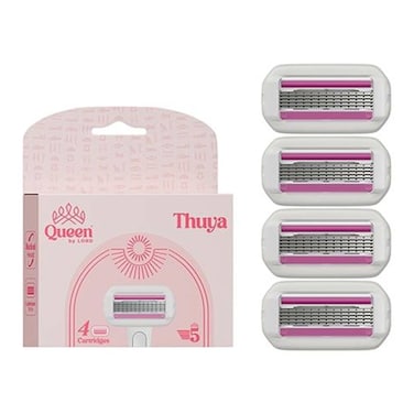 ماكينة حلاقة كوين ثويا للنساء بخمس شفرات + 4 شفره حماسيه