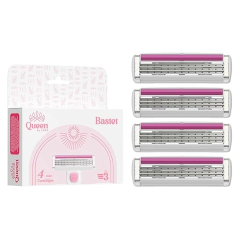 Queen Bastet 3 Blade Women&#39;s Razor + 4 Cartridges