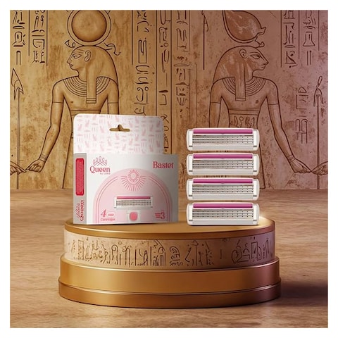 Queen Bastet 3 Blade Women&#39;s Razor + 4 Cartridges