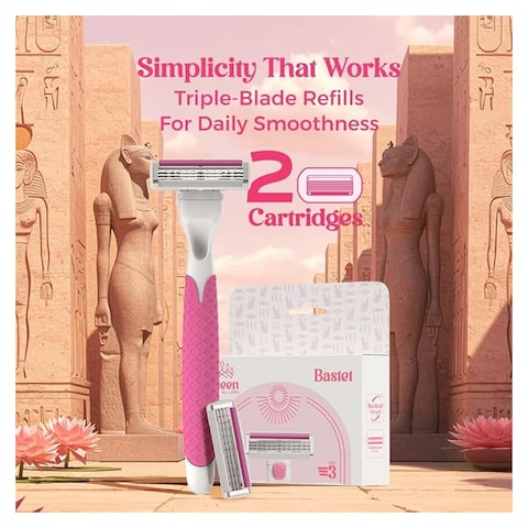 Queen Bastet 3 Blade Women&#39;s Razor + 4 Cartridges