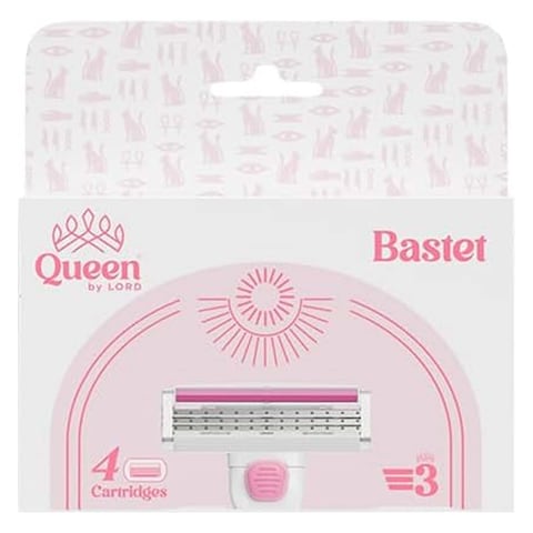 Queen Bastet 3 Blade Women&#39;s Razor + 4 Cartridges