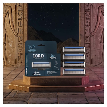 ماكينة حلاقة لورد نبتي للرجال بثلاث شفرات + 4 شفره حماسيه