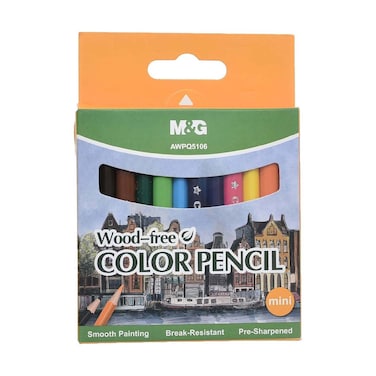 ألوان خشب صغيرة ام اند جي - 12 لون - AWPQ5106