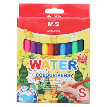 M&amp;G Water Color Pens - 12 Colors - ACP901FM