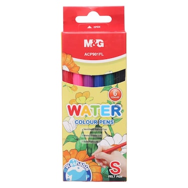 أقلام تلوين مائية ام اند جي - 6 ألوان - ACP901FL