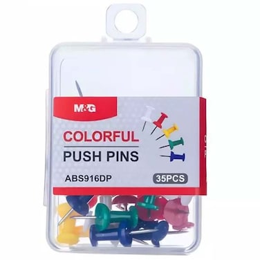 M&amp;G Colorful Push Pins - 35 Pieces - ABS916DP