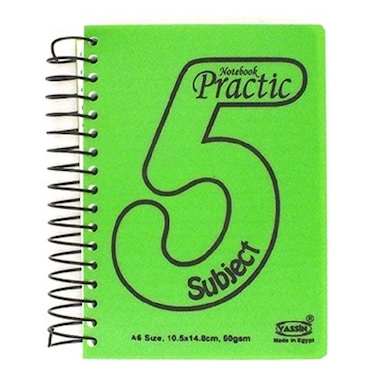 كشكول سلك ياسين - 5 اقسام - 190 ورقة مقاس A6 - ألوان مختلفة