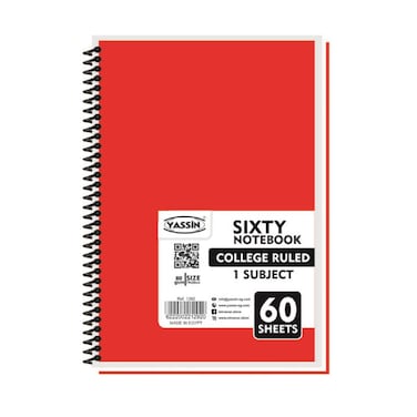 Yassin Sixty Spiral Notebook - 60 Sheets Size A4 - Assorted Colors