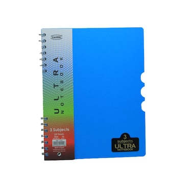 Yassin Ultra Spiral Notebook 3 Subjects - 120 Sheets Size A4 - Assorted Colors