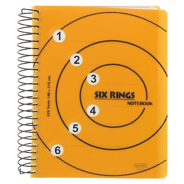 Yassin 6 Rings Spiral Notebook - 228 Sheets Size A4 - Assorted Colors