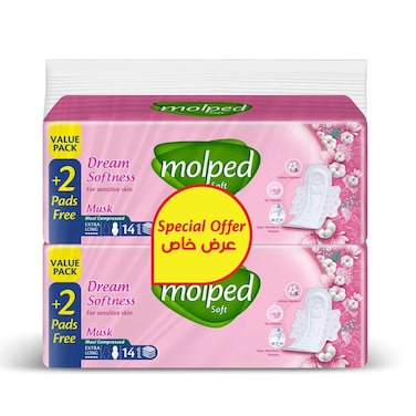 Molped Soft Dream Softness Value Pack - 16 Pads - 2 Pack