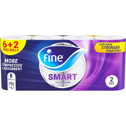 Fine Smart Compressed Toilet Paper - 8 Rolls