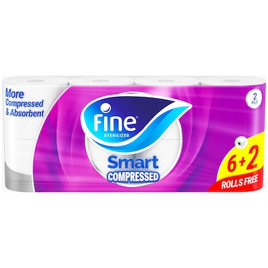 ورق تواليت فاين سمارت المضغوط - 8 لفات