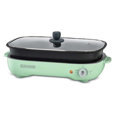 شواية كهربائية متعددة الوظائف بلاك + ديكر 1400 وات 4 لتر - مينت جرين - GMF1400