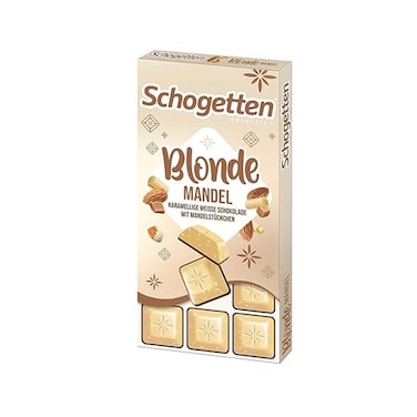 بار شوكولاتة شوغيتن بلوند البيضاء بالكراميل واللوز الأشقر - 100 جرام