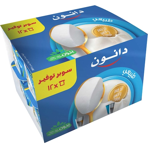 زبادي دانون سادة - 85 جرام - 12 قطعة