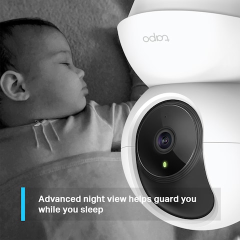 TP-Link Tabo Home Security Camera Wi-Fi Pan/Tilt 1080 Pixels - White - TC70