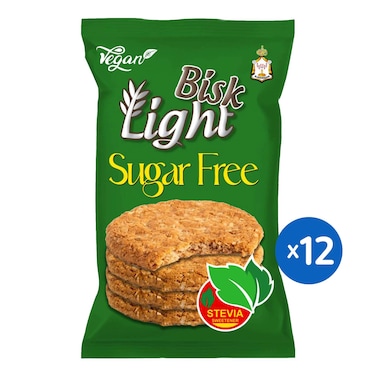 بسكويت لايت بيسك بدقيق القمح الكامل والشوفان بدون سكر - 12 قطعة