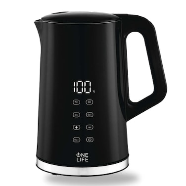 غلاية مياه كهربائية وان لايف 1.7 لتر 2200 وات ديجيتال - أسود - EKD99B
