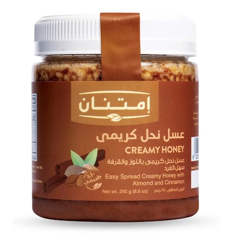 عسل نحل كريمي باللوز و القرفة إمتنان - 250 جم