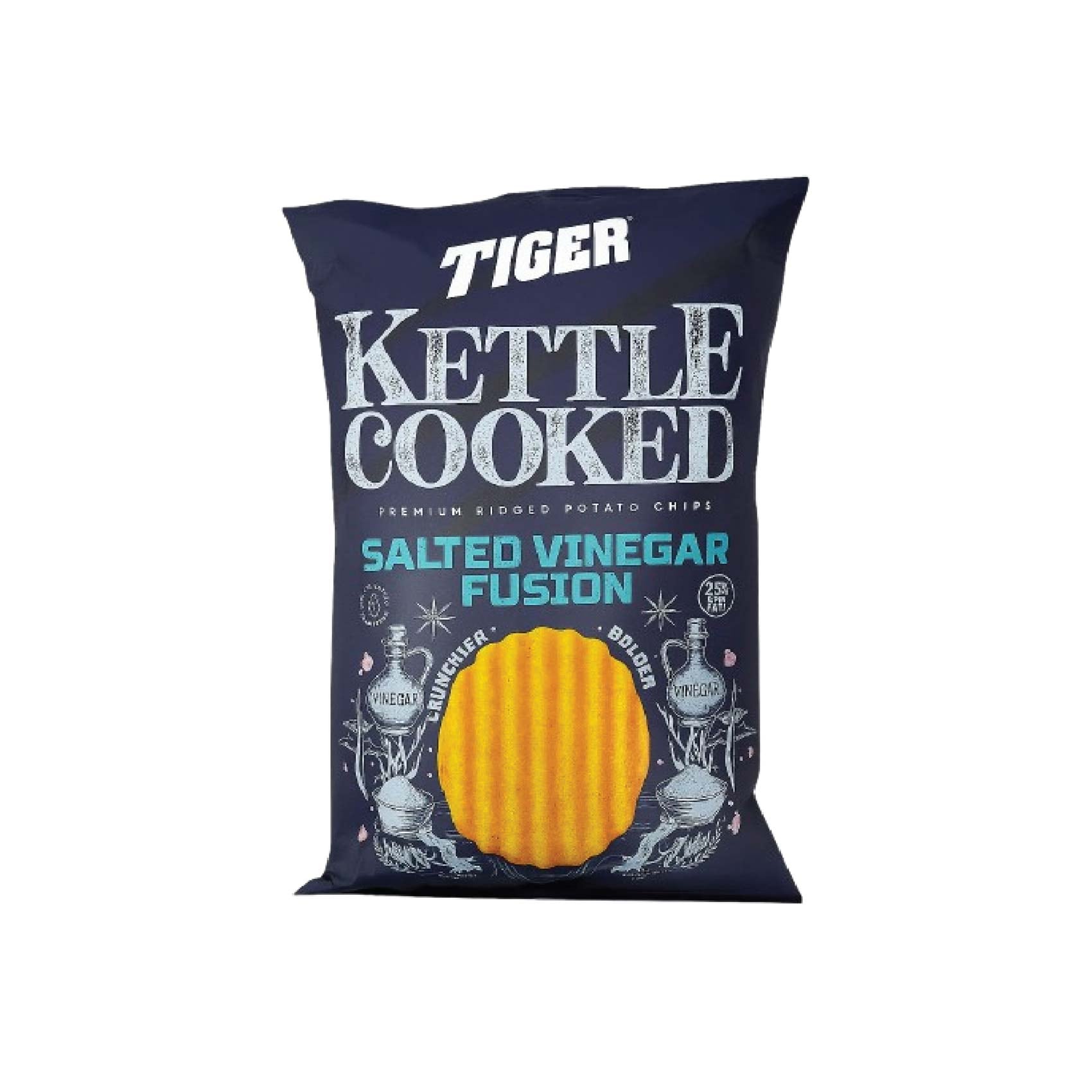 Tiger Kettle Cooked Chips with Salt and Vinegar Tiger Kettle Cooked Chips with Salt and Vinegar
