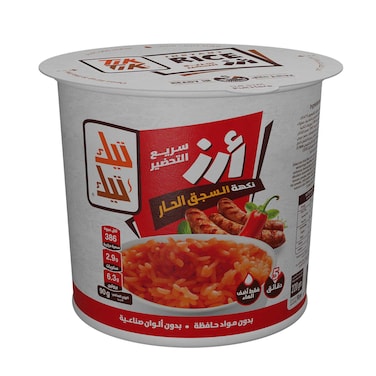 تيك تيك ارز سريع التحضير بطعم السجق الحار - 90 جم