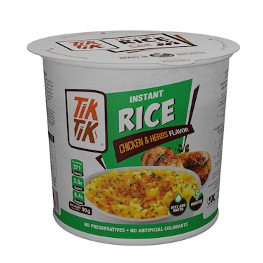 تيك تيك ارز سريع التحضير بطعم الفراخ والأعشاب - 90 جم