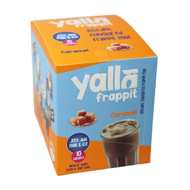 Yalla Frapp It Caramel Frappe 35gm - 10 Sachet + Free Cup