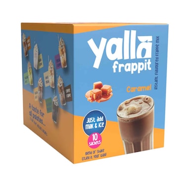 Yalla Frapp It Caramel Frappe 35gm - 10 Sachet + Free Cup