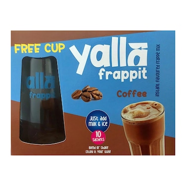 Yalla Frapp It Coffee 35gm - 10 Sachet + Free Cup