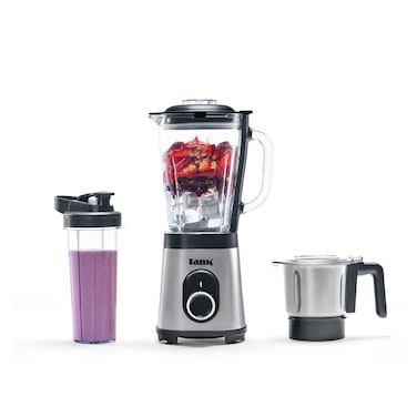 خلاط تانك سوبر 1.5 لتر 800 واط مع مطحنة 500 مل - أسود فضي - YB-S62k GR
