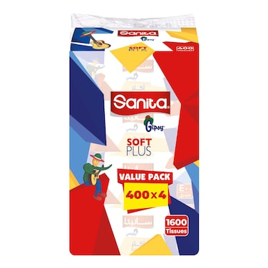 Sanita Gipsy Facial Tissues - 1600 Paper - 4 Pack
