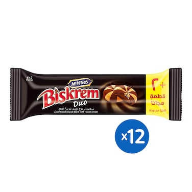 بسكويت بسكريم ديو بكريمه الكاكاو - 60 جرام - 8 قطع - 12 عبوه