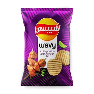 رقائق بطاطس شيبسي ويفي بطعم الفراخ بالصوص الحار - 77 جرام