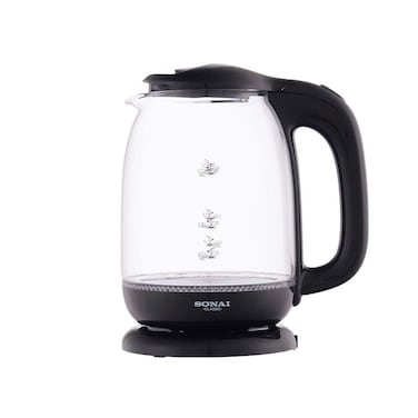 Sonai Classic Kettle 2200 Watt 1.7 Liters Glass - Black - MAR-3752
