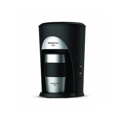 ماكينة صنع القهوة سوناي وان 460 وات مع كوب حراري - أسود - SH-1211