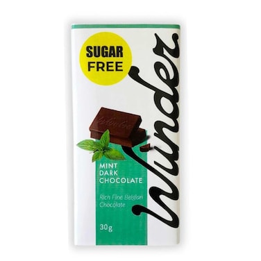 Wunder Sugar Free Mint Dark Chocolate - 30 gm