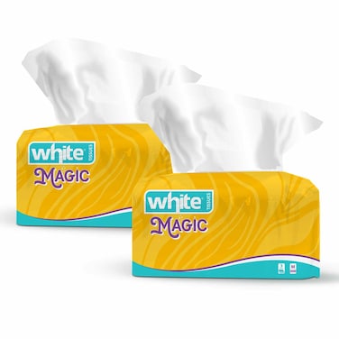 White Magic Flexi Facial Tissue - 600 Tissues - 2 Pieces