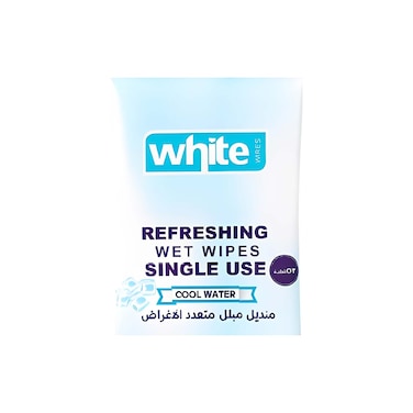 White Cool Water Wet Wipes - 52 Tissue