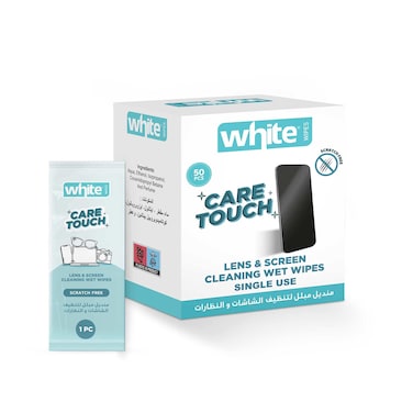 مناديل وايت المبللة لتنظيف الشاشات والنظارات - 52 منديل