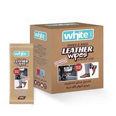 مناديل وايت المبللة لتنظيف الأحذية والجلد - 52 منديل
