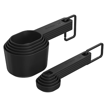 ملاعق واكواب قياس ام-ديزاين - 10 قطع - أسود