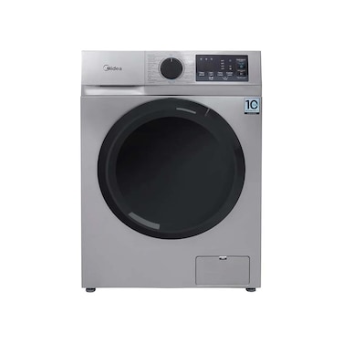 غسالة ملابس ميديا 8 كيلو جرام 1400 لفة تحميل امامي انفرتر فضي - MFN09W80B/S